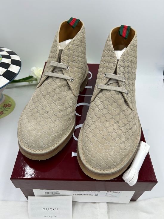 Men’s Gucci GG Suede Ankle Desert Boots.  Size 10   Made in Italy main image 10